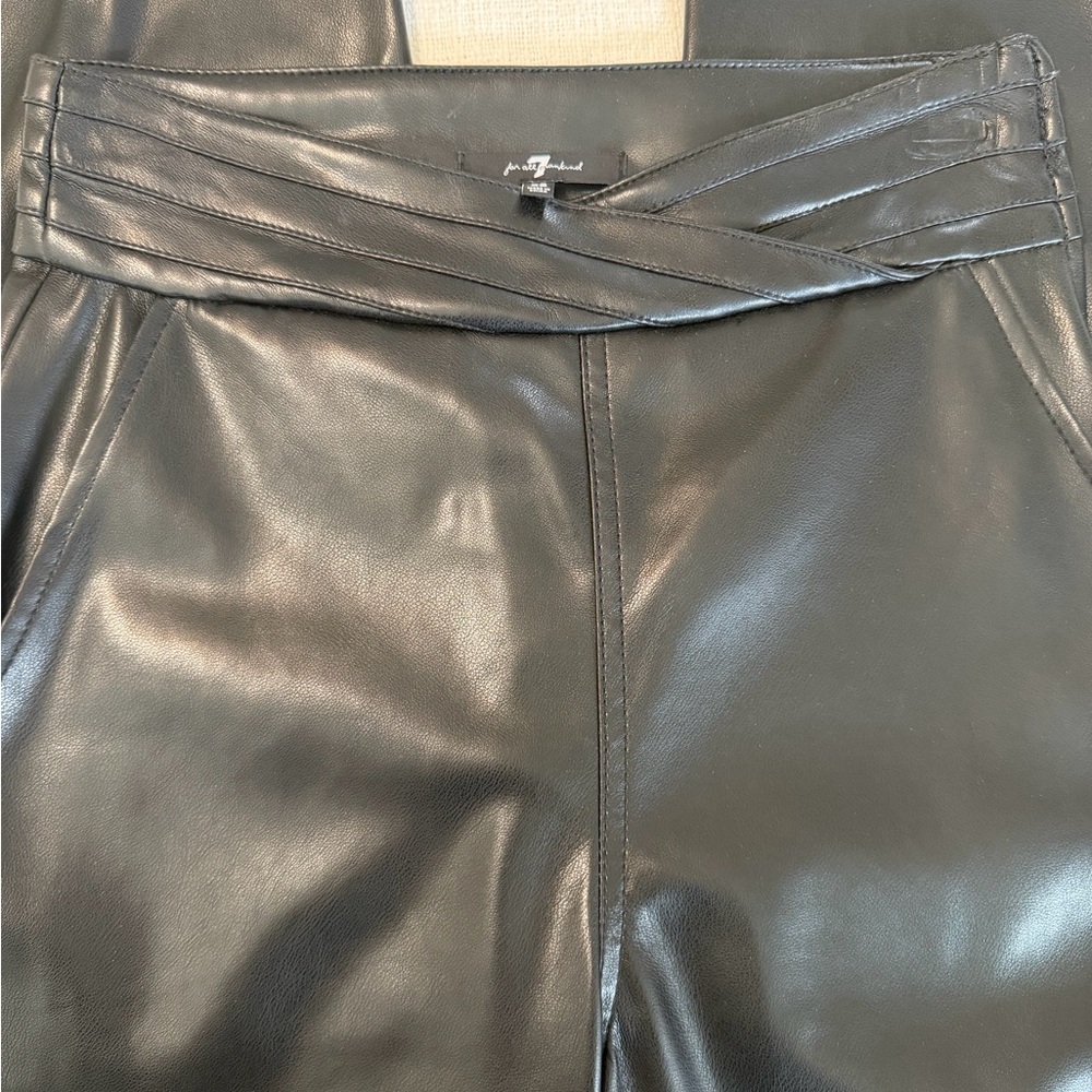 Seven High-Waist Faux Leather Pants - Black